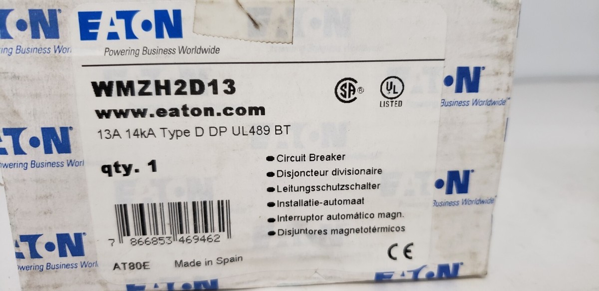 EATON WMZH2D13 CIRCUIT BREAKER, 2 POLE, 13A, 480Y/277V, 14kA