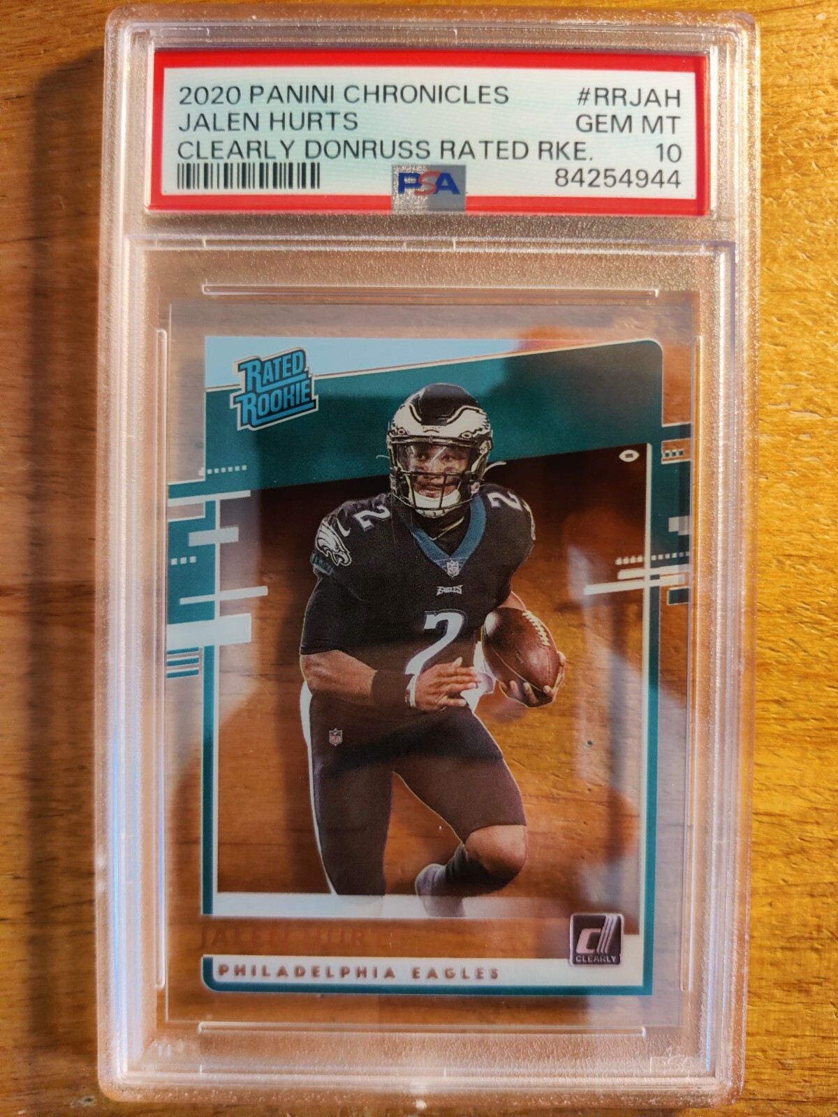 Jalen Hurts 2020 Chronicles #RR-JAH Clearly Donruss Rated Rookie 