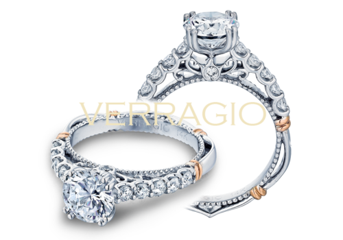VERRAGIO PARISAN-D-103L 14K Gold and Diamond Engagement Ring, New - Picture 1 of 3