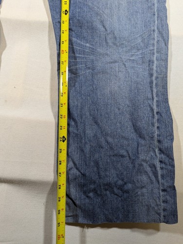 Coogi Jeans Uomo 40x35 Gamba Larga Larga Larga Baggy Midrise Denim Logo Blu 100% Cotone - Foto 7 di 10