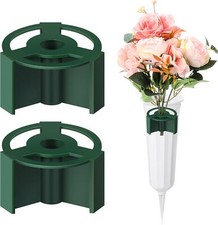 2 Pcs Cemetery Vase Inserts Plastic Cemetery Flower Holder for Grave Vase 4 H...