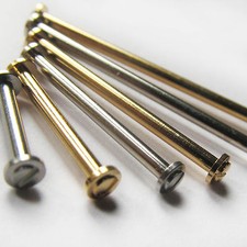 2 x WATCH STRAP SCREW BAR/LUG 1.5mm Diameter Steel or Gold Plate Sizes 10 - 30mm