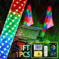 3FT Thick LED Whip Spiral Chasing RGB Colors Fat Whip Light For Kawasaki UTV US