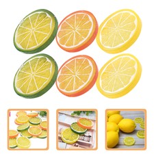 6pcs Fake Lemon Slices Artificial Realistic Photo Props Fake Fruits Model