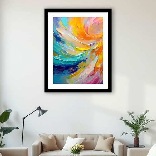 Vibrant Abstract Printable Wall Art Dynamic Energy Flow - Digital Download
