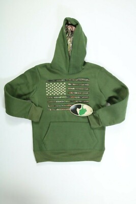 Kids Mossy Oak Green Long Sleeve Hooded Performance Fleece NEW! NWT