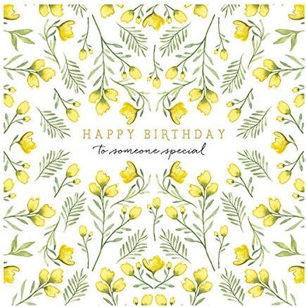 Yellow Flowers Happy Birthday Card - The Art File Greeting Card Made in the UK