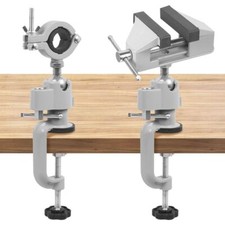 2in1 Table Vise Bench Vice Aluminum Alloy Swivel 360 Degree Rotating Clamp Stand