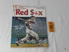 1968 Boston Red Sox Opening Day Program Scorecard Fenway Park Ticket Stub Lot