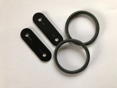 Rubber Peacock Bands & Black Leather Tabs