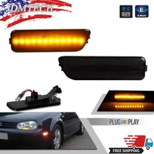 Smoked LED Front Side Marker Lights For Volkswagen MK4 Jetta GTI R32 Cabrio Golf
