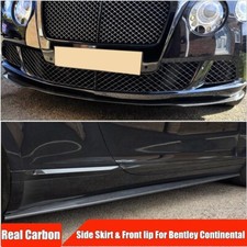 For Bentley Continental 2012-16 Real Carbon Front Bumper Lip Spoiler Side Skirts