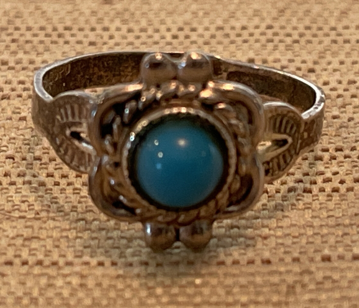 Sterling Silver Turquoise Ring Size Between 5 1/2… - image 10