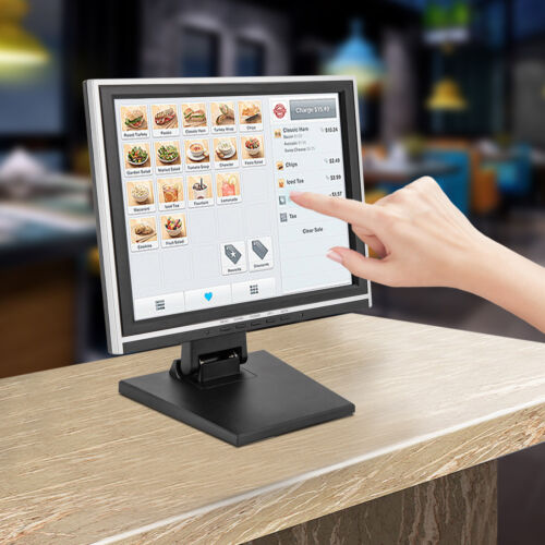 Monitor touch screen LCD 15" USB VGA POS supporto per chiosco al dettaglio bar ristorante - Foto 1 di 9