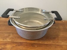 Wear Ever Dutch Oven No 824 Aluminum Stock Pot 4 Qt -w/ Strainer Lid-Made in USA