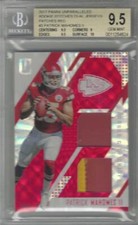 2017 Patrick Mahomes Unparalleled Red Dual Jerseys RC- BGS 9.5 w/10 sub- #3/10