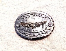 CLASSIC BELT BUCKLE PATRIOTIC FLYING EAGLE WINGS FEATHERS GOLD/SILVER TONE BB13