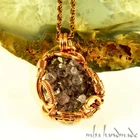 Amethyst Crystal Pendant - Pure Copper Wire Wrapped - Unique Handmade Jewelry