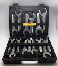 New 15 Pc Farmers Style 34-1 58 Sae Service Wrench Set With Case