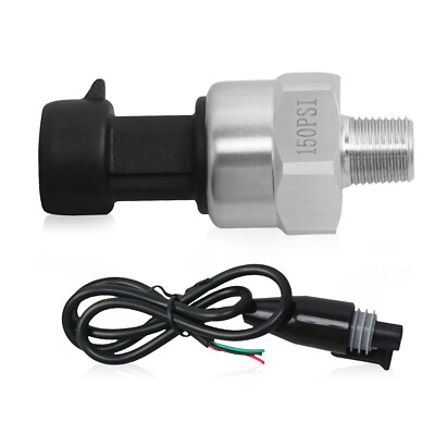 #ad 5V Pressure Transducer Sender w Pigtail for Air Oil Water Gas Pressure $14.98