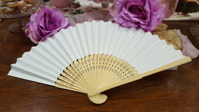60 Ventagli Bianchi Per Matrimonio - Ventaglio Sposa E Invitati, Ideale Come Segnaposto O Regalo - Foto 8