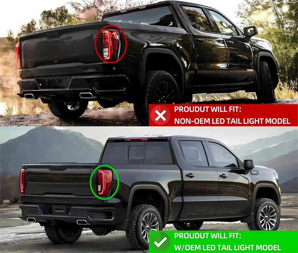 Rear Right Full LED Tail Light Assy W/ Bulbs For GMC Sierra 1500 2500HD 2019-23 Foto 3 de 4