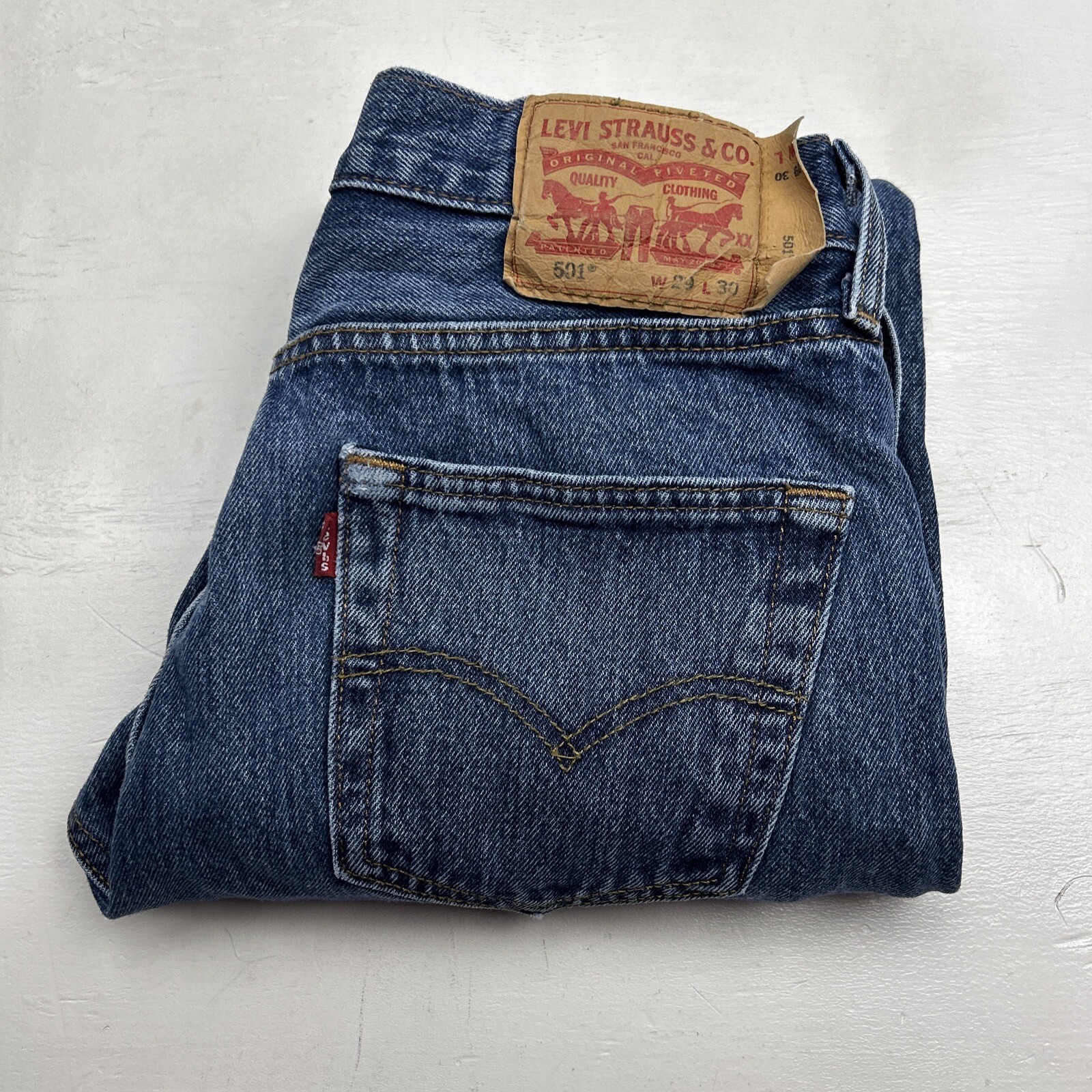 Levis 501 Original Fit Men 29x30 Straight Jeans Dark … Gem