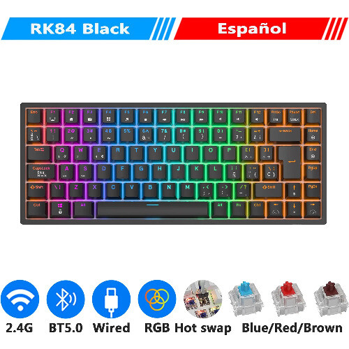 75% RGB Triple Mode Keyboard 84 Hot Swappable Bluetooth Wireless Gamer Keyboard - 第 20/27 張圖片