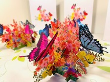 Butterflies Spring Flower Garden For Origami Pop Cards Happy Birthday Pop Up