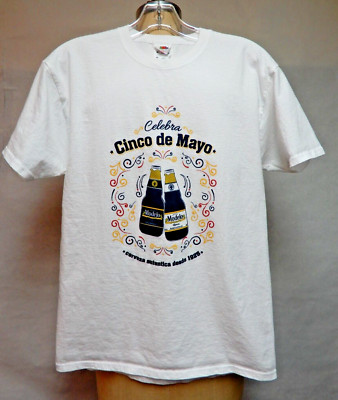 Modelo Cinco de Mayo White Short Sleeve T-shirt Cotton SZ Medium