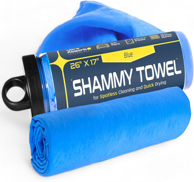Premium Large Shammy Towel for Cars (26''X17'') - Super Absorbent, Ultra-Soft, Spo