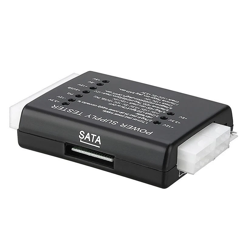 Probador de fuente de alimentación de 20/24 pines para computadora PC con conectores PSU ATX SATA HDD Foto 3 de 4