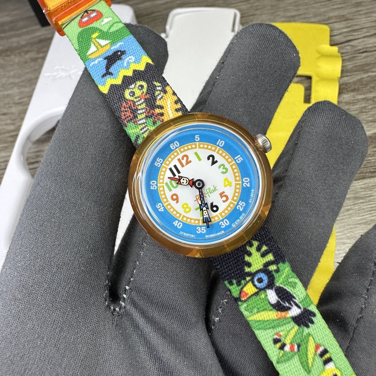 NEW✓ Swatch Flik Flak DESTINO RIO Animals Fun Kids 31mm Watch