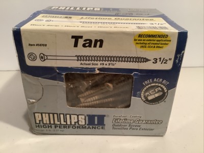 Outdoor Screws #9 X 3 1/2  Tan High Performance 5lb Box by Phillips ll,