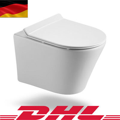 Hänge Toilette Randlose WC mit Nano-Beschichtung Lotus-Effekt Soft Close Sitz