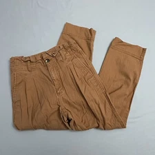 Madewell Herringbone Paperbag Pants Womens 26 Camel Tan AJ460 26x23.5 High Rise