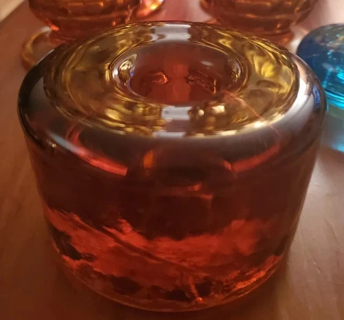 Vintage Blenko Cobalt Heavy Glass Round Taper Candle Holder