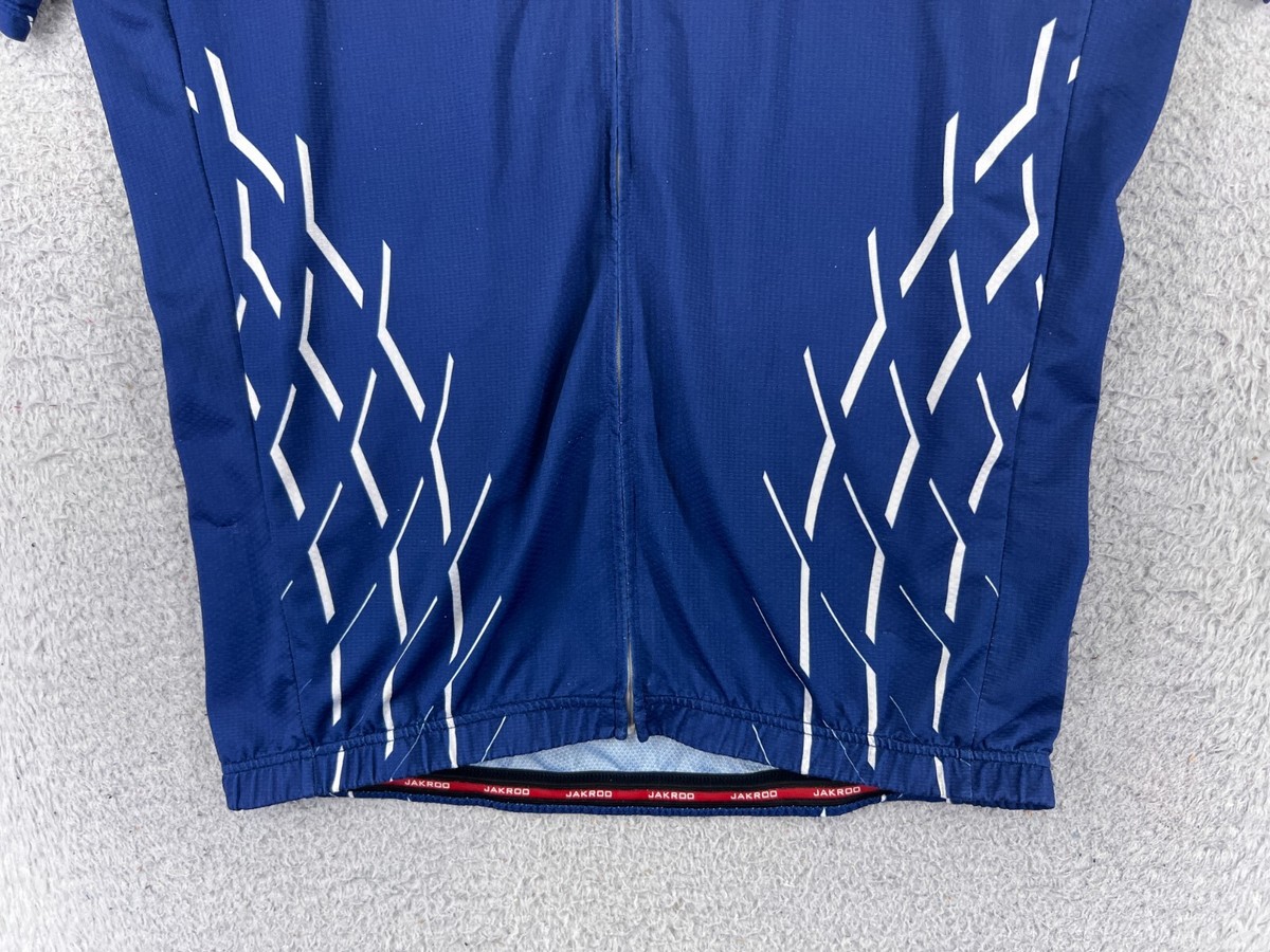 Maillot Vélo Jakroo Homme Bleu XL – Poche Arrière Zippée Intégrale