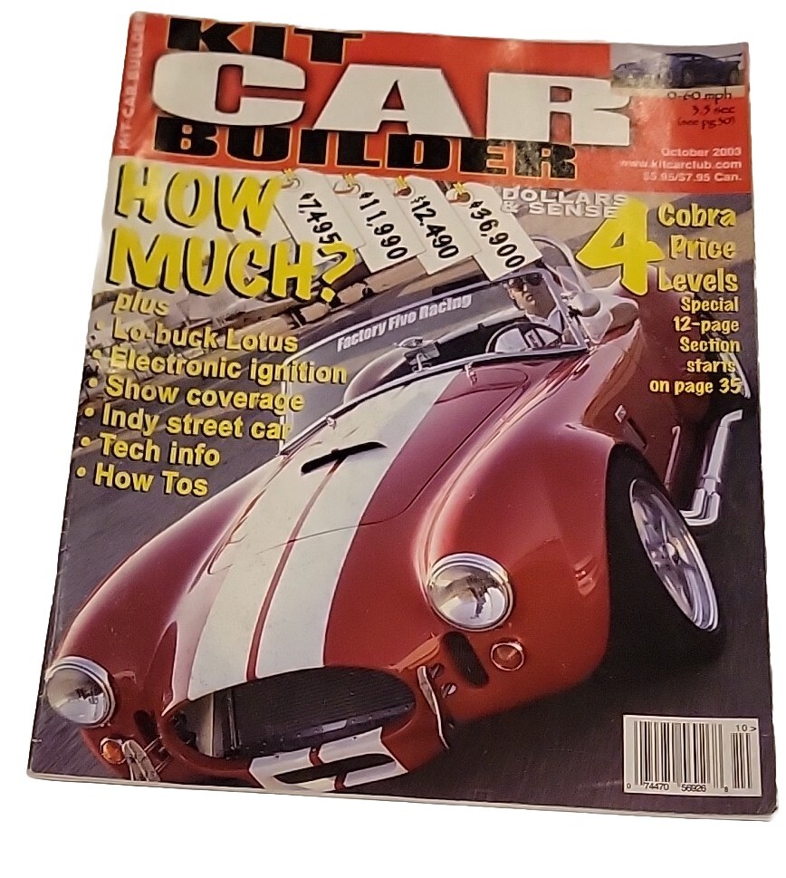 Kit Car Builder Magazine October 2003 Vol 2 5 4 Cobra Price Levels eBay