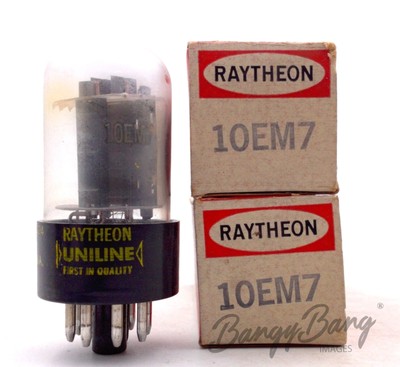 2 Raytheon 10EM7 Dual Triode Vertical Deflection TV Valve- BangyBang Tubes