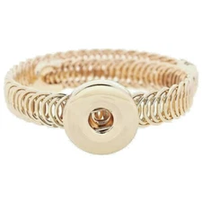 Snap Jewelry Gold Wrap Bracelet One Size Fits All fits 18-20mm Ginger Charms New