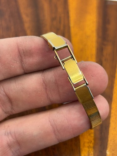 Vintage Pulsar Uhr Damen 80er Jahre zierlich goldfarben Quarz 15mm neue Batterie - Bild 6 von 7