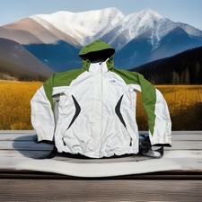   The North Face HyVent Women  s Size LARGE Lightweight Jacket/Coat W/Hood  STAIN