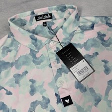Bad Birdie Core Polo Mens Large Mirage Oasis Pink Blue Camo Golf BBMP001-695