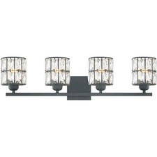 Gibson 4-Light Bathroom Vanity Light in Matte Black