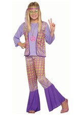 Brand New 1970's Groovy Hippie Child Costume Large 