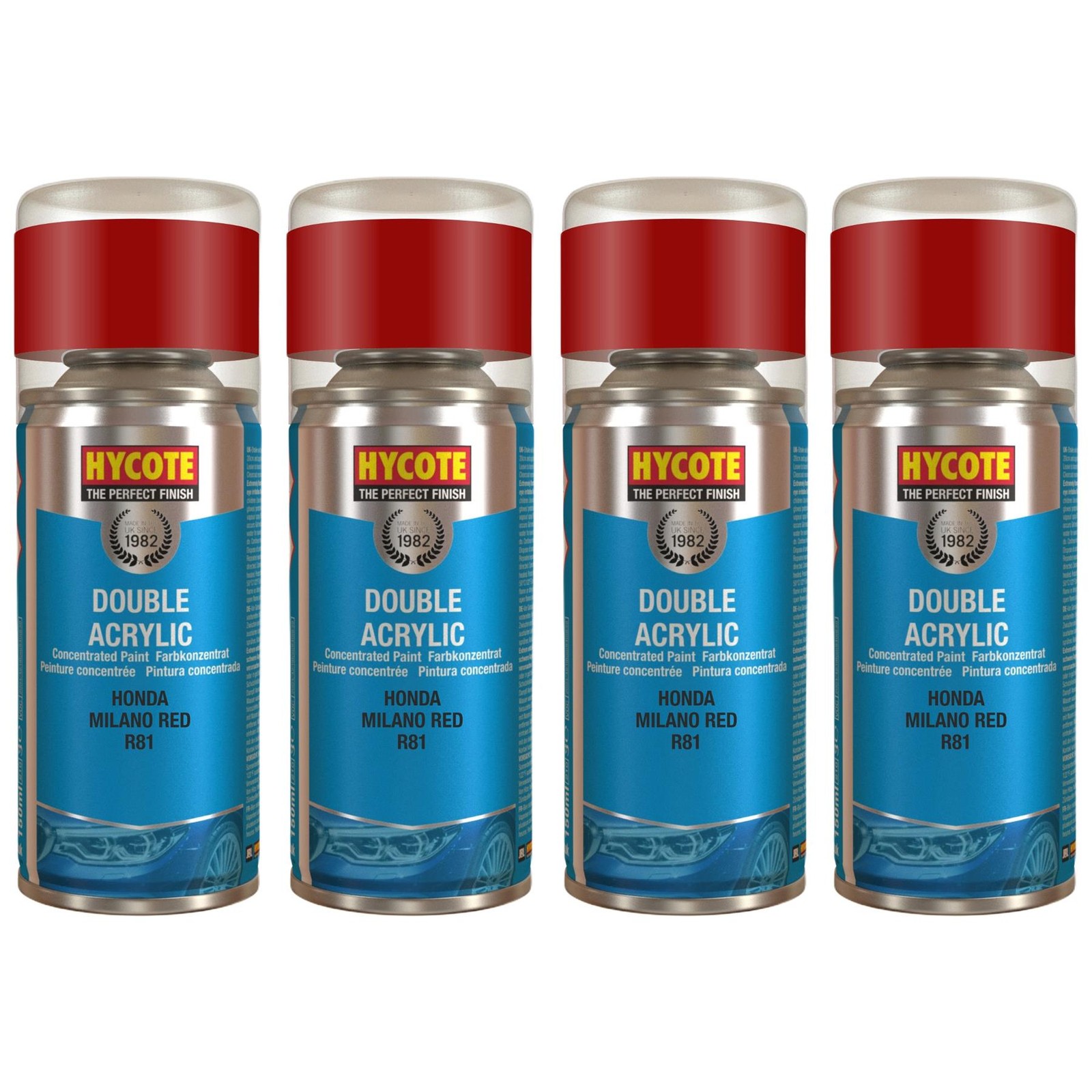 Hycote Colour Spray Paint XDHD504 Honda Milano Red 150ml x4 - Image 3