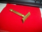 Vintage Gillette 3-Piece Gold Brass Open Comb Safety Razor Great Condition — photo 1