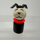 Fisher-Price Little People Wooden Straight Body Dog Red Collar Toy Vintage