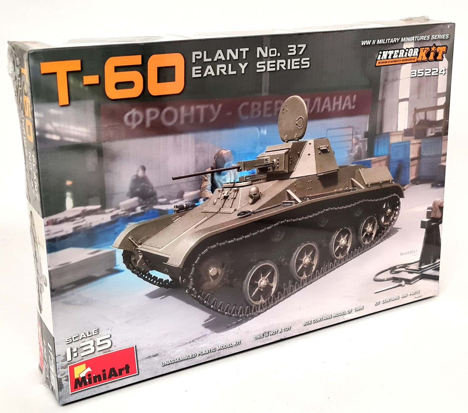 Miniart 1/35 - T-60 Scout Tank Factory 37 Early WW2 Military Model Kit 35224